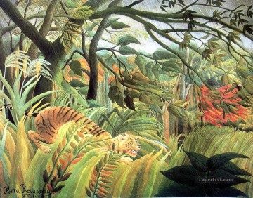  Tormenta Arte - tigre en una tormenta tropical